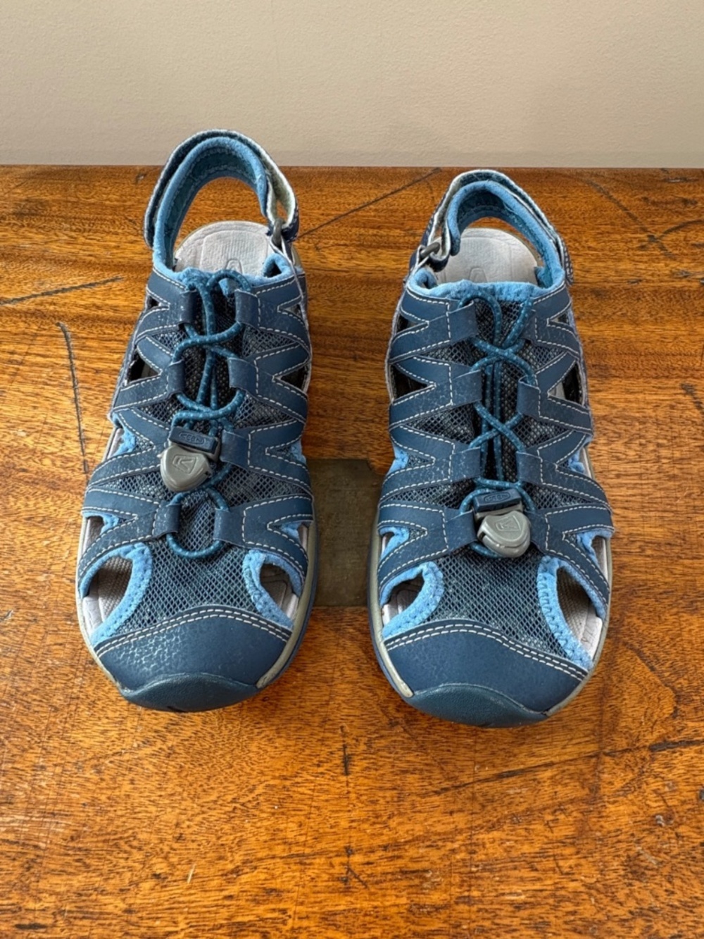 KEEN Whisper Waterproof Hiking Sandals Blue Bungee Trail Shoes Women's Size 5